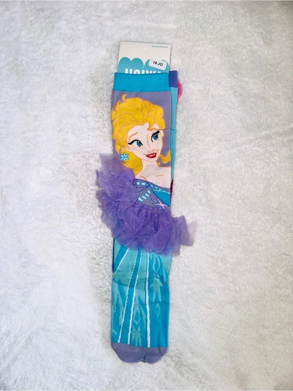 New Frozen 3D Plush Ear Knee High Socks